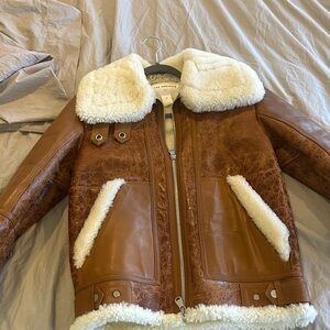The arrivals XS NWOT genuine shearling jacket